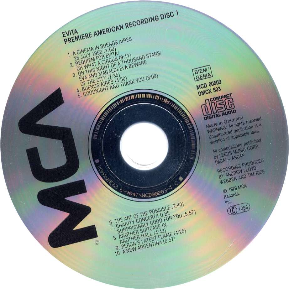 Evita  Soundtrack 20th Anniversary Edition : CD1